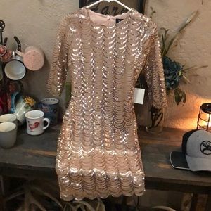 Lulus rose gold sequin dress
